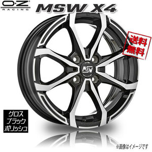 OZレーシング OZ MSW X4 グロスブラックポリッシュ 16インチ 4H100 7J+42 4本 60,06 業販4本購入で送料無料