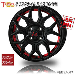 トレジャーワンカンパニー TC-10M ブラック,レッドアンダーカット 18インチ 4H100 7J+46 4本 67.1 業販4本購入で送料無料