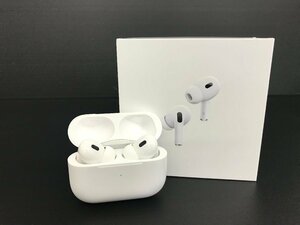 美品 Apple アップル AirPods Pro 第2世代 MQD83J/A ワイヤレスイヤホン 元箱 充電ケーブル イヤーピース×3 説明書付属 T11075S