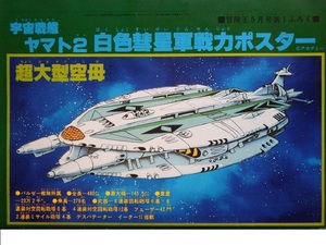 昭和レトロ・当時もの◇松本零士さん原作・なつかしのアニメ「宇宙戦艦ヤマト２白色彗星軍戦力ポスター」漫画版掲載誌「冒険王」ふろくです