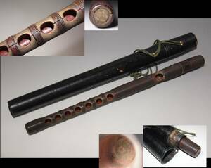 Dragon Flute Bamboobo Whistle Cylindrical Set Dragon Flute Tube Tube Gagaku Японский музыкальный инструмент ветровой инструмент Кабуки Кабуки Кагаку Кагура Кагороми Деревянный лак лак