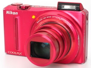 ●動作品・難あり●Nikon ニコン COOLPIX S9100 レッド ジタルカメラ コンパクトデジタルカメラ 2023038