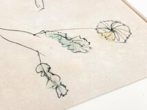 【SHIN】脇田和 「少女と鳥」 水彩画　直筆サイン　色彩の詩人　色紙　額装　抽象　希少_画像7