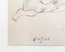 【SHIN】脇田和 「少女と鳥」 水彩画　直筆サイン　色彩の詩人　色紙　額装　抽象　希少_画像4