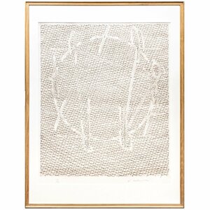 [SHIN] middle west summer .[ eyes front. crack .A] lithograph ed.11/40 1979 year work frame with autograph 