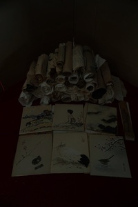 【愉】まくり、色紙200枚まとめ 山水 人物 花鳥 松 竹 梅 蘭 仏画 書 画