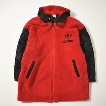 ★80s ヴィンテージ デサント製 アディダス adidas AA-5147 サテン フリース コンビネーション ジャケット L ビンテージ パーカ オールド★_画像3