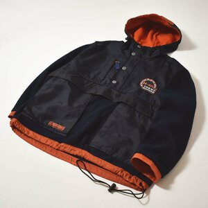 ★90s ヴィンテージ トミーヒルフィガー TOMMY HILFIGER フリース ナイロン ハーフジップ スモック ジャケット L ビンテージ ミリタリー★