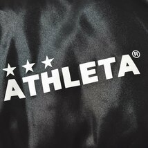 ★レアデザイン 光沢素材 アスレタ ATHLETA 中綿 ロゴプリント シャイニーナイロン インサレーション ベスト L ブラック サッカー 防寒着★_画像7