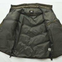 ★定番のダウンスタイルに! ヘリーハンセン Helly Hansen ジップアップ ダウン ジャケット M オリーブ★メンズ 古着 防寒着 ジャンパー★_画像4