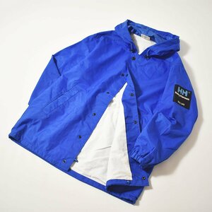 ★90s ヴィンテージ オールド ヘリーハンセン HELLY HANSEN フーデッド ナイロン ウィンド ブレーカー S ブルー ビンテージ ジャケット★