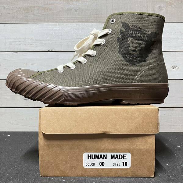 SIZE 10 HUMAN MADE MILITARY CANVAS WATER SHOES BOOTS ARMY GREEN ヒューマンメイド ミリタリー キャンバス ウォーター シューズ
