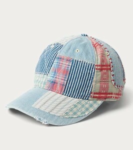 新作　直営　日本未発売　POLO RALPH LAUREN Polo Country Patchwork Denim Ball Cap　本物をお届けします！US限定