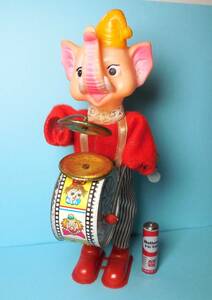 ゾウさん 象 太鼓 シンバル たたき ゼンマイ おもちゃ