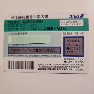 【番号通知のみ】ANA株主優待券1枚　有効期限2023年11月30日まで