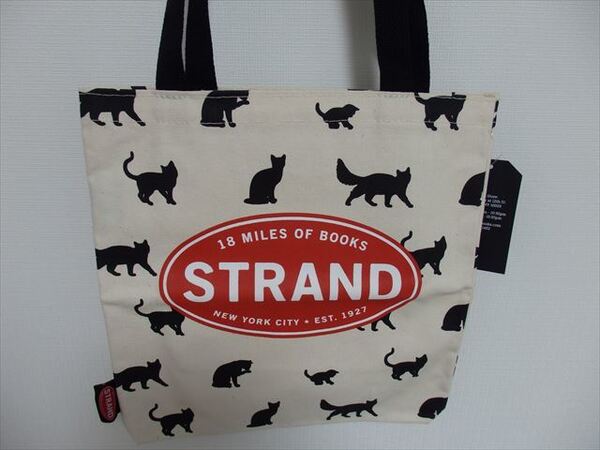 ★新品未使用★ストランドブックストア(ニューヨーク)(Made in USA)トートバッグネコ(Strand Book Store)A108