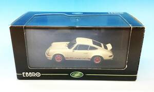 エブロ 1/43 ポルシェ 911 CARRERA RS 1973 ホワイト レッド 箱 ケース付き 車 自動車 ミニカー コレクション おもちゃ EBBRO カレラ
