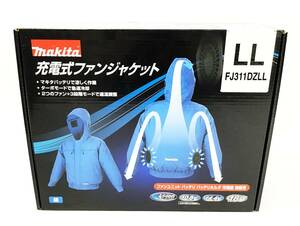 未使用 未開封 makita 充電式ファンジャケット FJ311DZLL サイズ LL ブルー/青 綿 フード 元箱 3段階 冷却 送風 熱中症対策 マキタ