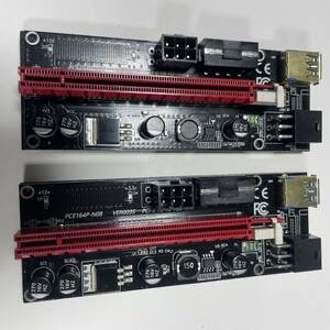 マイニング用ライザーカード PCE164P-N08 VER009S PCI-E 1X TO 16X 2枚セット　ライザーカード