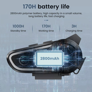 接続が早い！ バイク インカム 動画で確認できます Bluetooth 通話 ヘッドセット IPX7 2800 mAh 170時間連続再生 1の画像2