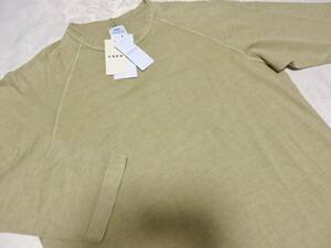 未使用タグ付 コーエン USAコットン ピグメント 7分袖 Tシャツ メンズXL/LL ベージュ プルオーバー カットソー ゆったりデザイン coen
