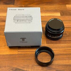 TTArtisan 50mm F2 SONY Eマウント フルサイズ対応 単焦点レンズ メタルレンズフード付属 ソニー α7 α9 アルファ