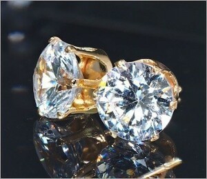 大迫力 ダイヤモンド ピアス 大粒 2.0ct YG ko119 プレゼント 最高　4411