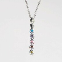 【輝き】豪華 ダイヤモンド 7色 ネックレス トリロジー PT900N-9 1212_画像5