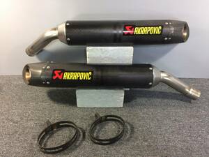 管理番号02903　【ワケアリ】　AKRAPOVIC　アクラポビッチ　スリップオン　カーボン　チタン　サイレンサー　マフラー　YZF-R1　04-06