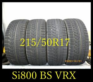 【Si800】T001024送料無料・代引き可　店頭受取可 2018年製造 約7.5部山 ●BS VLIZZAK VRX●215/50R17●4本