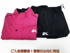 【1円】ゴルフ Kasco キャスコ レインウェア 上下セット 雨具 カッパ ピンク×ブラック Mサイズ ゴルフウェア L01-218tm/F3