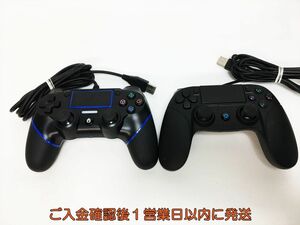 【1円】PS4 非純正 ワイヤードコントローラー ブラック ゲーム機周辺機器 2個セット まとめ売り 未検品 ジャンク G10-047ym/F3