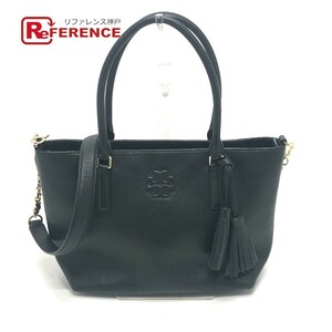 Tory Burch トリーバーチ チェーン 2WAY ロゴ トートバッグ ブラック レディース【中古】