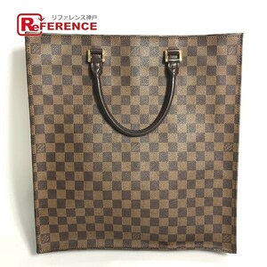 LOUIS VUITTON ルイヴィトン N51140 サックプラ カバン ハンドバッグ 縦型 ダミエ トートバッグ エベヌ ブラウン レディース【中古】