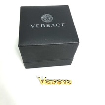 VERSACE ヴェルサーチ ロゴ ヘアアクセサリー ヘアピン ゴールド レディース【中古】_画像2