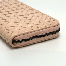 美品 BOTTEGA VENETA ボッテガヴェネタ ラウンドファスナー イントレチャート 長財布 ピンク メンズ【中古】_画像4