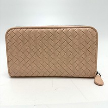 美品 BOTTEGA VENETA ボッテガヴェネタ ラウンドファスナー イントレチャート 長財布 ピンク メンズ【中古】_画像2