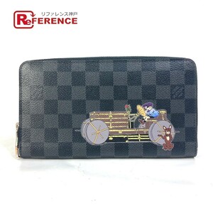 LOUIS VUITTON ルイヴィトン N63002 イリュストレ ジッピーオーガナイザー ラウンドファスナー ダミエグラフィット 長財布【中古】