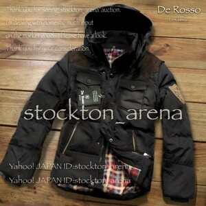 新品■De Rosso* ダウン80% メンズダウンジャケット 黒 XXXL ■ 冬 メンズ アウター フード取外し ジャケット コート 取置き 同梱/