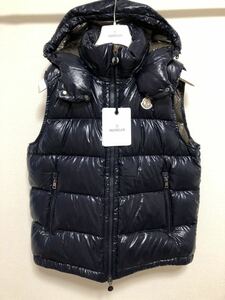 送料無料 未使用 MONCLER BORMES 5 モンクレール ネイビー ダウンベスト 正規品　定価203500円 ダウン ベスト ジレ フード アウター