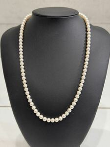 ★ MIKIMOTO ミキモト パールネックレス 真珠 留め具 SILVER シルバー アクセサリー 約44cm 約5mm玉 中古品 1005NA