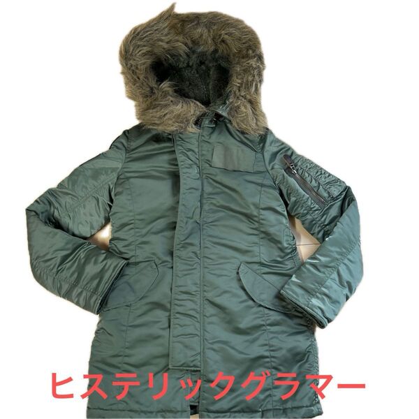 【値下げ】ヒス ヒステリックグラマー ミリタリーコート ジャケット カーキ ミリタリー プリマロフト美品