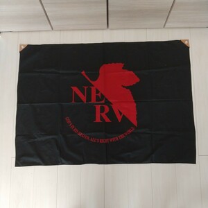 【中古品】新世紀エヴァンゲリオン NERV ネルフ ロゴ マーク 旗 フラッグ タペストリー アニメイト製