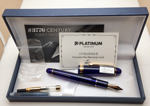 【極稀少】プラチナ 3776 センチュリー シャルトルブルー ミュージック 14K 万年筆 新品■Platinum Music Nib カリグラフィー 送料520円-