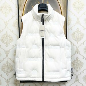 高級EU製＆定価7万◆UABONI*Paris*ベスト*ユアボニ*パリ発◆カシミヤ100％ 暖かい ソフト お洒落 エンボス加工 アウター 男女兼用 XL/50