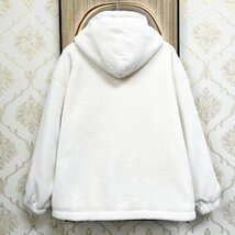 個性EU製＆定価8万◆UABONI*Paris*ボアジャケット*ユアボニ*パリ発◆高級カシミヤ/ミンク混 防寒 フリース フード付き アウター M/46_画像2