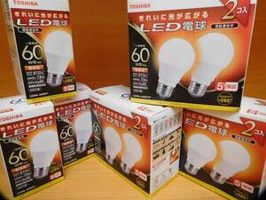 TOSHIBA LED電球 E26口金 60W形相当 電球色 9個 810lm 7.8W LDA8L-G/60V1