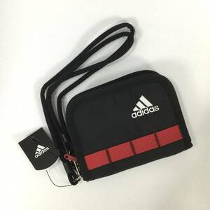 【未使用】アディダス 二つ折り 財布 6347301 ブラック ウォレットコード付 コンパクト 軽量 adidas エース