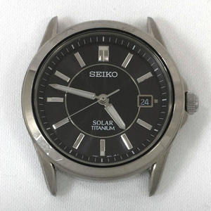 セイコー V145-0AZ0 ブラック 文字盤 チタニウム デイト ソーラー メンズ 腕時計 フェイスのみ 稼働品
