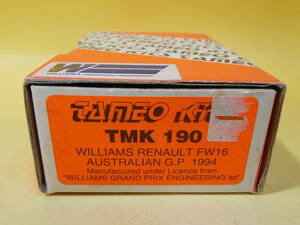 【未組立】タメオ　TMK190　WILLIAMS RENAULT FW16 AUSTRALIAN GP 1994　1/43　TAMEO　メタルキット/プラモ【ジャンク扱い】J4 H2150